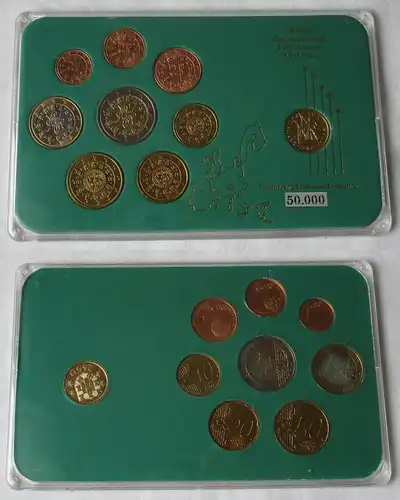 KMS Kursmünzensatz Euro-Ländersatz Portugal + 2,5 Escudos vergoldet (160611)