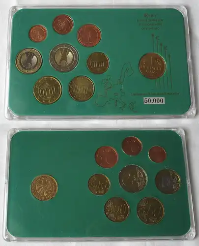 Kursmünzensatz Euro-Ländersatz Deutschland + 1 Deutsche Mark vergoldet (164297)