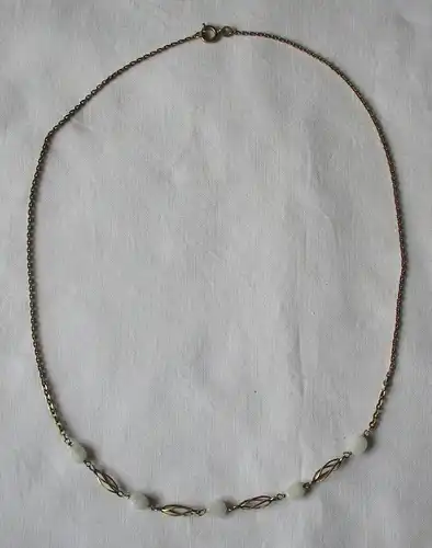 elegante 333er Gold Damen Halskette mit 5 weißen Schmucksteinen (163963)