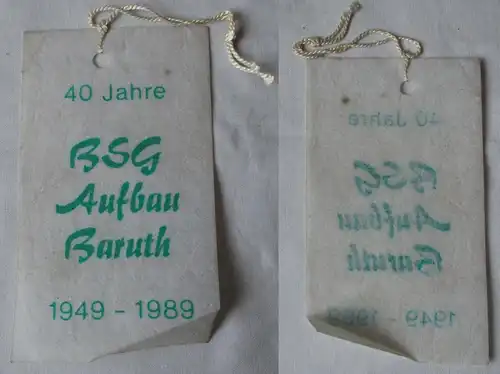 DDR Stoff Abzeichen 40 Jahre BSG Aufbau Baruth 1949-1989 (163585)