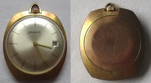 VEB Glashütter Uhrenbetriebe GUB Kleintaschenuhr Kaliber 79 mit Datum (108128)