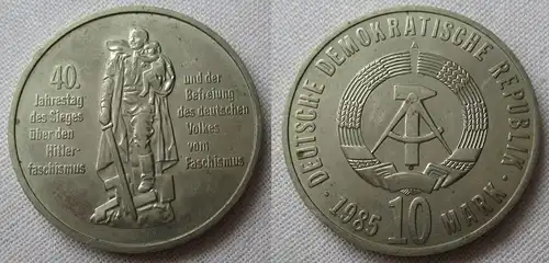 DDR Gedenk Münze 10 Mark 40 Jahre Kriegsende 1985 vz (108442)