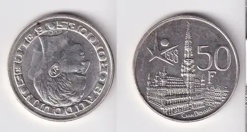 50 Franc Silber Münze Belgien 1958 Baudouin I. 1951-1993 (162949)