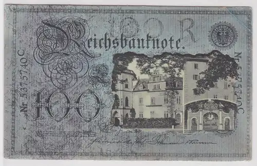77735 Banknoten Ak 100 Reichsmark Banknote mit Ansicht von Bad Nassau 1914