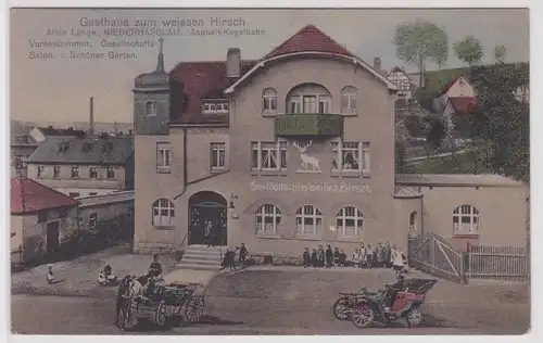 902525 Ak Niederhasslau Gasthaus zum weissen Hirsch um 1910