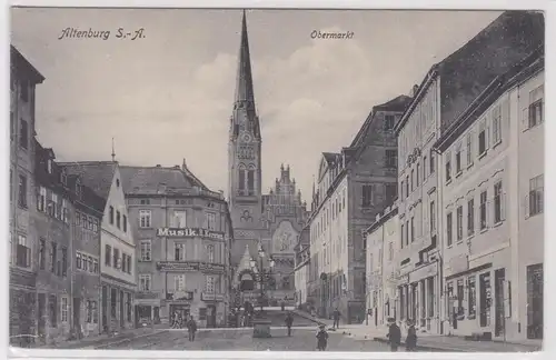 902527 Ak Altenburg Sachsen-Altenburg Obermarkt mit Geschäften um 1910
