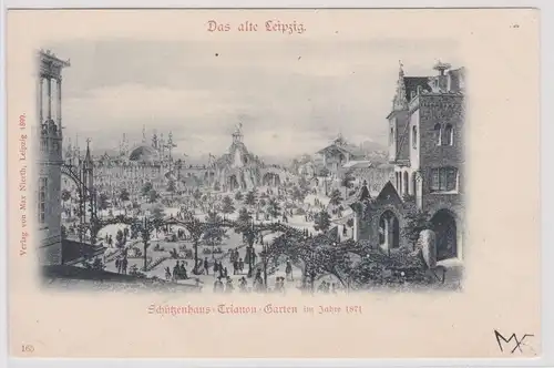 902781 Ak Das alte Leipzig - Schützenhaus-Trianon-Garten im Jahre 1871