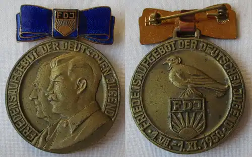 DDR Medaille Friedensaufgebot der Deutschen Jugend FDJ 1950 (149010)