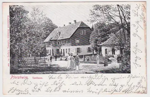 62863 Ak Gruss aus Pforzheim - Partie am Seehaus 1905