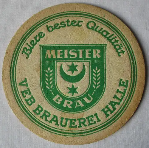 Bierdeckel DDR-Gebiet Biere bester Qualität - VEB Brauerei Halle (162379)