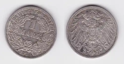 1 Reichsmark Silber Münze 1911 J ss+ (151703)