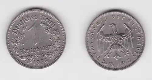 1 Mark Kupfer Nickel Münze III.Reich 1936 F Jäger Nr. 354 (156469)