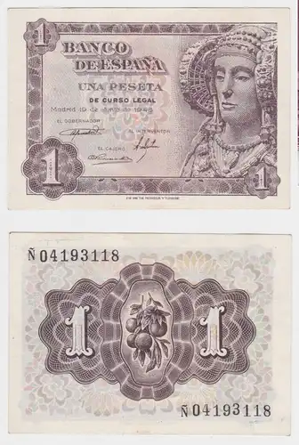 1 Peseta Banknote Spanien Banco de Espana 19.6.1948 Pick 135 (159342)