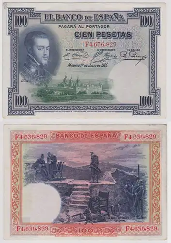 100 Pesetas Banknote Spanien 1.Juli 1925 P 69a  (159445)