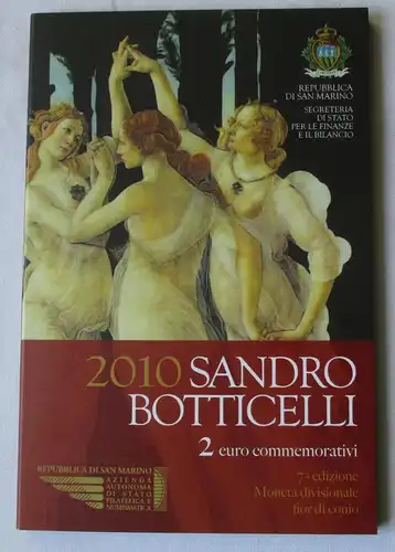 San Marino 2 Euro 2010 "Sandro Botticelli" Blister/Folder Stgl. (158214)