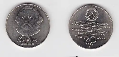 DDR Gedenk Münze 20 Mark Karl Marx 1983 (126558)