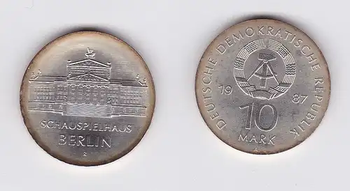 DDR Gedenk Münze 10 Mark Schauspielhaus Berlin 1987 (119943)