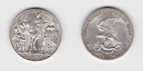 2 Mark Silbermünze Preussen Der König rief .... 1913 Jäger 109  (119886)