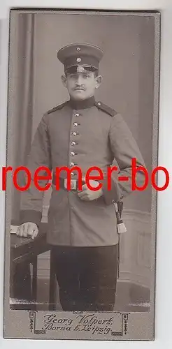 74230 Kabinett Foto Soldat Infanterie 107er Borna bei Leipzig um 1915