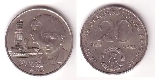 DDR Gedenk Münze 20 Mark 30.Jahrestag der DDR 1979 (113143)