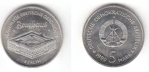 DDR Gedenk Münze 5 Mark Berlin Zeughaus 1990 (114378)