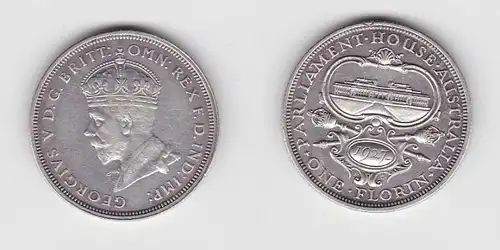 1 Florin Silber Münze Australien Parlament Georg V 1927 vorzüglich (119426)