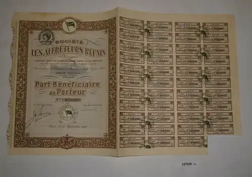 100 Franc Aktie Société les Affréteurs Réunis Paris 23. Juni 1902 (127638)