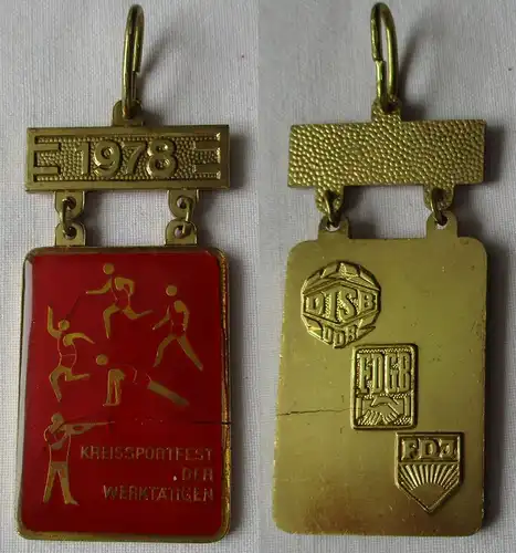 DDR Abzeichen Kreissportfest der Werktätigen 1978 DTSB FDGB FDJ (146735)