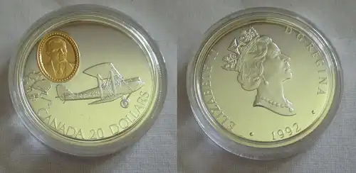 20 Dollar Silbermünze Kanada Doppeldecker Curtiss "JN 4 Canuck" 1992 (150946)
