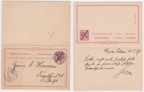 50346 Ganzsache P8 Deutsche Ostafrika DOA Tansania Stempel Dar es Salaam 1897