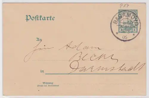 64859 Ganzsache P17 Deutsche Ostafrika DOA Tansania Stempel Bagamoyo 1906