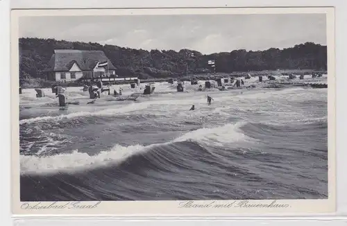 99653 Ak Ostseebad Graal - Strand mit Bauernhaus um 1930