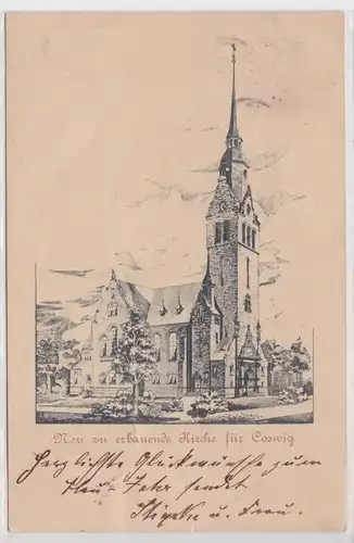 900229 Ak Neu zu erbauende Kirche für Coswig 1903