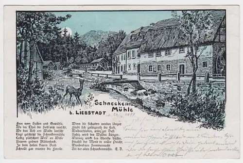 900236 Lithographie Ak Schnecken-Mühle bei Liebstadt 1899