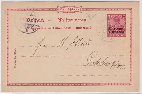 901835 Ganzsache P5 Deutsche Post Marokko Stempel Mogador 1901