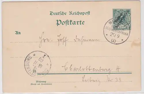 901333 Ganzsache P5 Deutsch Süd-Westafrika Namibia Stempel Windhuk 1900