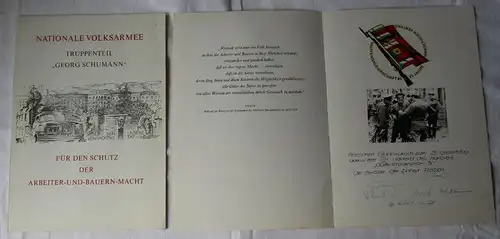 2x DDR Urkunde Nationale Volksarmee Truppenteil Georg Schumann (160616)