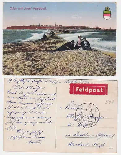 50260 Feldpost Ak Dünen und Insel Helgoland in der Nordsee 1917