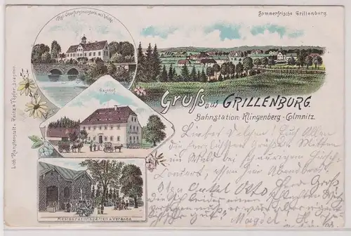 903557 Ak Lithographie Gruß aus Grillenburg Gasthof usw. 1897