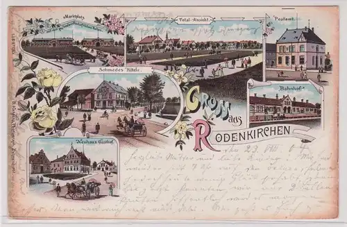 901510 Ak Lithographie Gruß aus Rodenkirchen Oldenburg Bahnhof usw. 1904