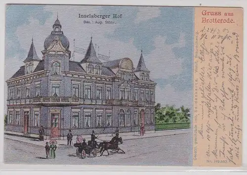 904136 imit.Seidenkarte Ak Gruß aus Brotterode Inselsberger Hof 1903