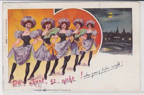 51464 Humor Ak "Du ahnst es nicht!" Ballettdamen 1899