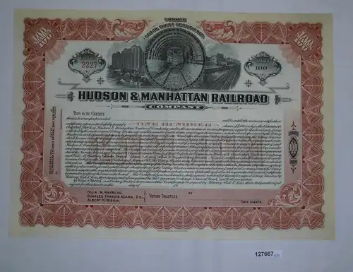 100 Stück Aktie Hudson & Manhattan Railroad Company ungezeichnet (127667)