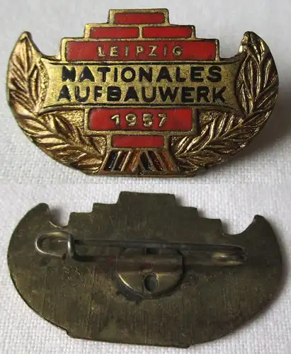 DDR Abzeichen Nationales Aufbauwerk Leipzig 1957 Gold (135403)