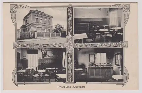 99282 Mehrbild Ak Gruß aus Bennewitz Conditorei & Café 1918