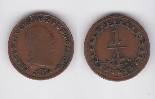 1/4 Kreuzer Kupfer Münze Österreich 1812 A ss (162785)