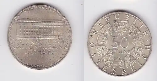 50 Schilling Silber Münze Österreich 1966 Österreichische Nationalbank (158525)