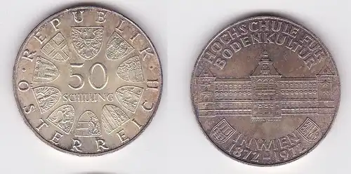 100 Schilling Silber Münze Österreich 1972 Hochschule für Bodenkultur (155216)