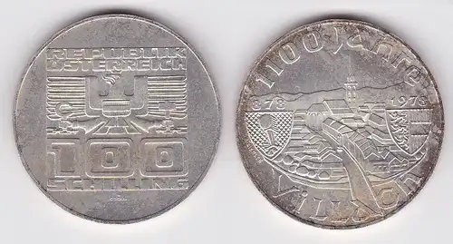 100 Schilling Silber Münze Österreich 1978 1100 Jahre Villach (159470)
