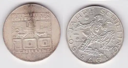 100 Schilling Silber Münze Österreich 1975 50 Jahre Schilling (157406)